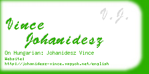 vince johanidesz business card